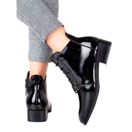 W. Potocki Elegáns lakkozott Potocki csizma fekete