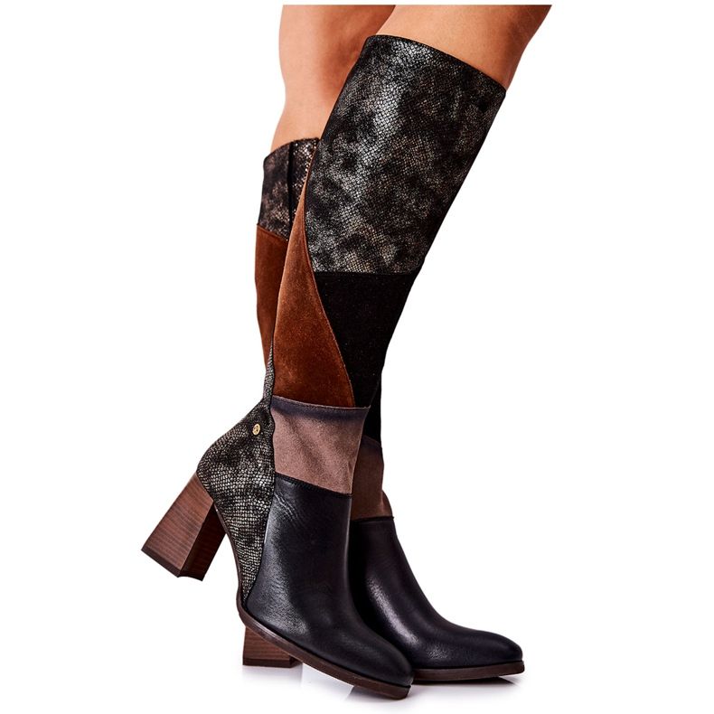 Maciejka barna csizma cipzárral 05240-02 fekete