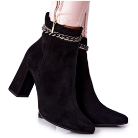 Bőr magas csizma Laura Messi Black 2203 fekete