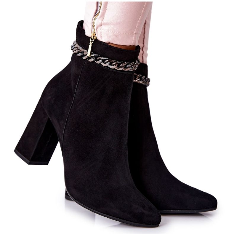 Bőr magas csizma Laura Messi Black 2203 fekete