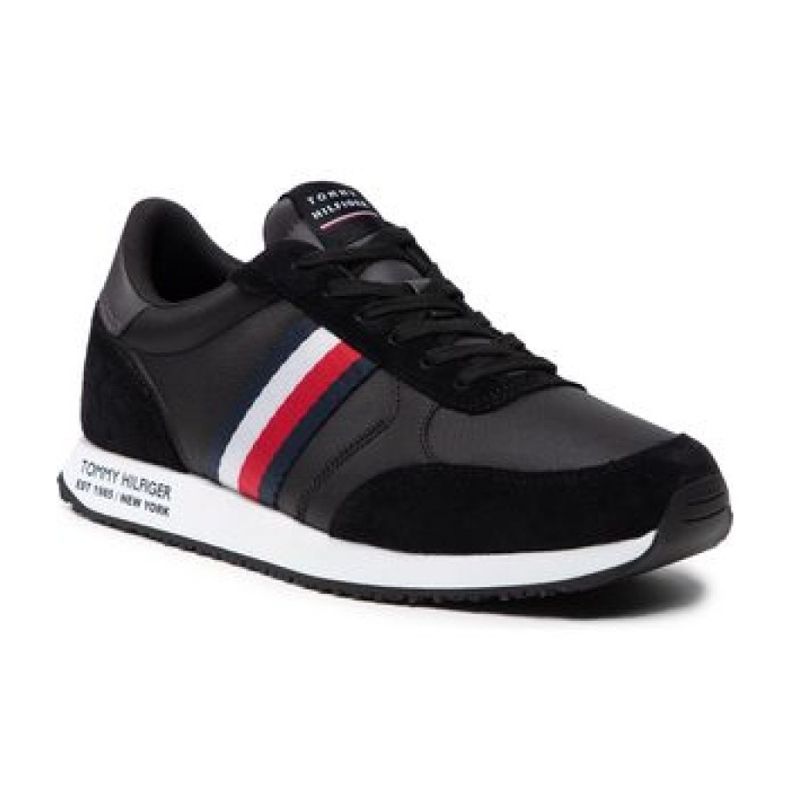 Cipők Tommy Hilfiger Runner Lo Leather Mix M FM0FM03736 Bds fekete