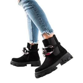 Velúr csizma az S. Barski platformon fekete Velúr csizma az S. Barski platformon fekete