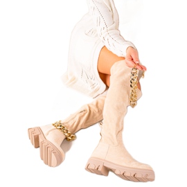 Diamantique Velúr csizma arany lánccal fekete Diamantique Velúr csizma arany lánccal fekete