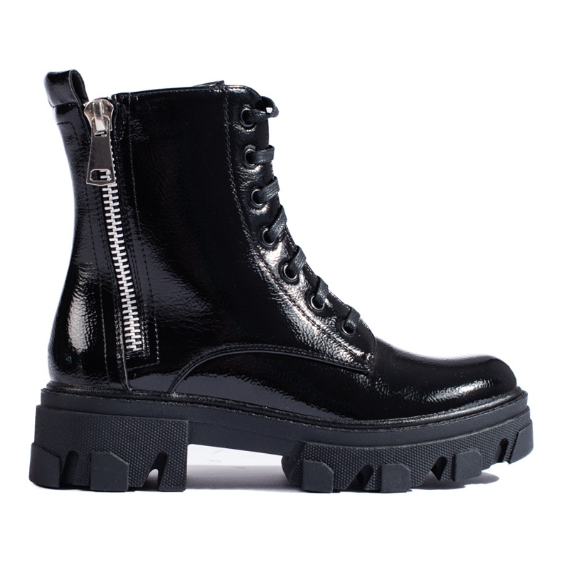 TRENDI Díszes cipzárral dolgozók fekete