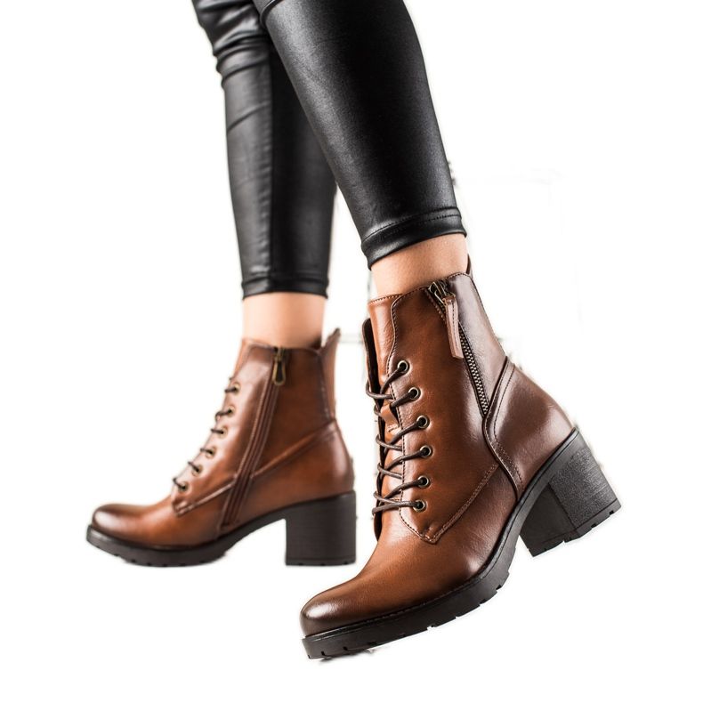 W. Potocki Alkalmi fűzős csizma a Potockitól barna