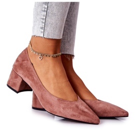 PG1 Velúr Pumpák Egy Oszlopon Pink Ross rózsaszín