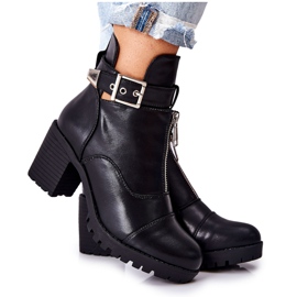 PG1 Fekete Clive csizma magas sarkú csattal