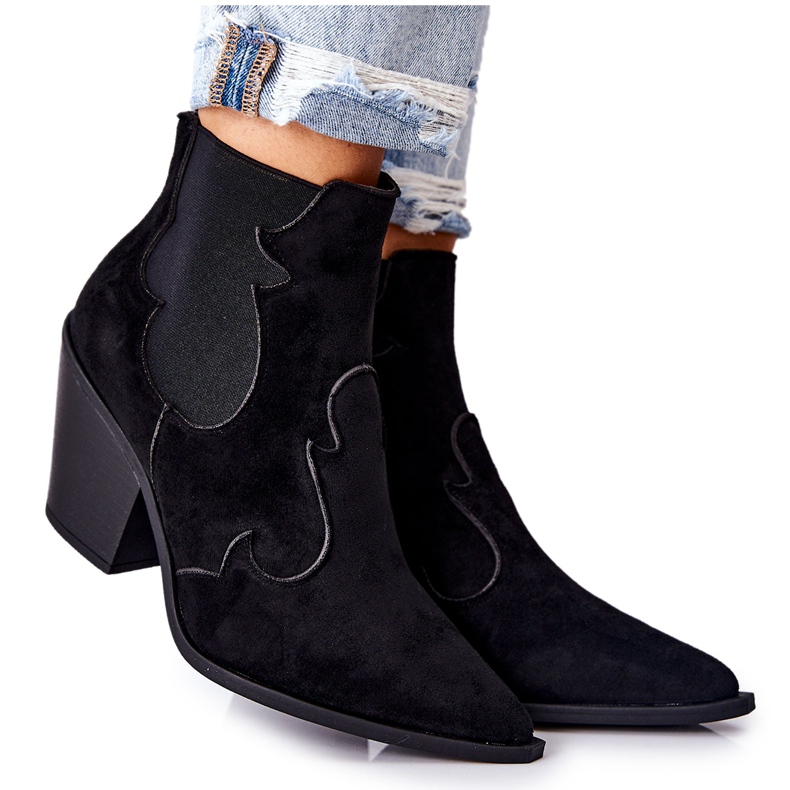 PG1 Fekete Maurelle Suede Cowboy csizma
