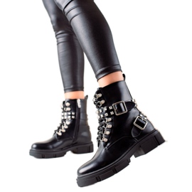 TRENDI Stílusos dolgozók strasszokkal fekete