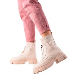 Bestelle Felcsúsztatható munkások cipzárral bézs