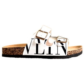 Fehér kényelmes flip-flop eko bőrből Fehér kényelmes flip-flop eko bőrből