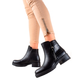 Bestelle Divatos csizma cipzárral fekete