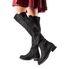 Lovery Kényelmes velúr csizma fekete Lovery Kényelmes velúr csizma fekete