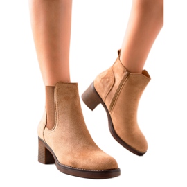 Seastar Velúr magas sarkú csizma bézs barna