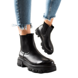 Seastar Divatos Chelsea csizma a platformon fekete