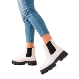 Seastar Divatos Chelsea csizma a platformon fehér