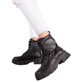 Best Shoes Steppelt trappers zsebbel fekete