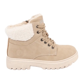 Stílusos trapperek Eco bőrből bézs