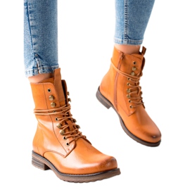 Super Mode Klasszikus fűzős csizma barna