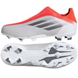 Adidas X Speedflow.3 Ll Fg Jr FY3256 futballcipő piros, fehér-szürke narancs és vörös