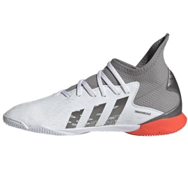Adidas Predator Freak.3 In Jr FY6286 futballcipő szürke, fehér fehér Adidas Predator Freak.3 In Jr FY6286 futballcipő szürke, fehér fehér