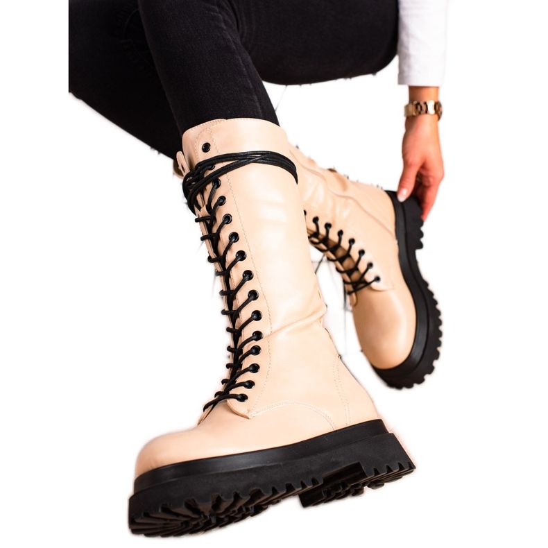 Seastar Magas csizma Eco bőrrel bézs Seastar Magas csizma Eco bőrrel bézs