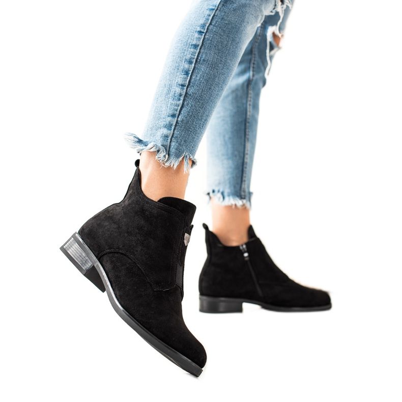 Camo Meleg csizma cipzárral fekete