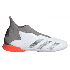 Adidas Predator Freak.3 Ll In Jr FY7867 futballcipő szürke, fehér fehér Adidas Predator Freak.3 Ll In Jr FY7867 futballcipő szürke, fehér fehér