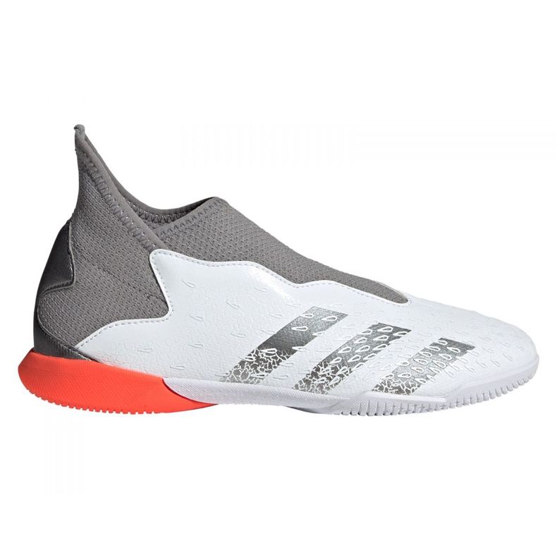 Adidas Predator Freak.3 Ll In Jr FY7867 futballcipő szürke, fehér fehér Adidas Predator Freak.3 Ll In Jr FY7867 futballcipő szürke, fehér fehér