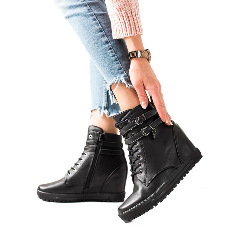 Goodin Fűzött bokacsizma fekete