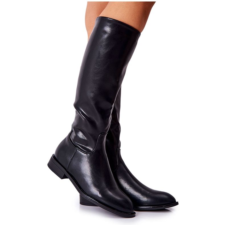 PG1 Bőr fekete meleg csizma Estil