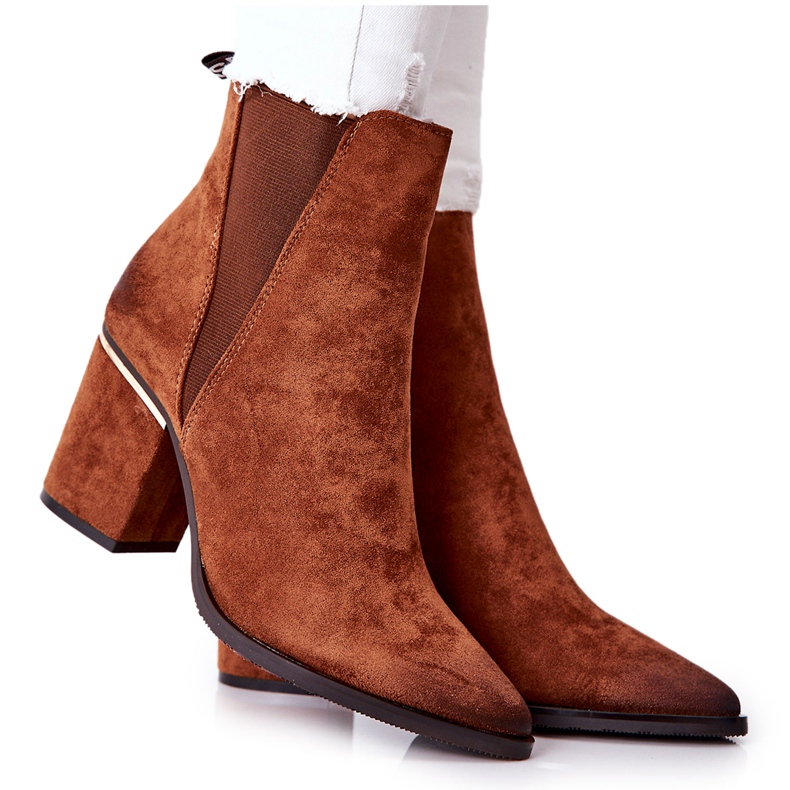 POTOCKI Barna Coriseis Velúr csizma magassarkún