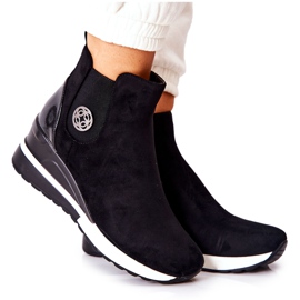 POTOCKI Velúr fekete csizma Wedge Lunelle-n