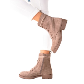 Bestelle Suede Trappers bézs