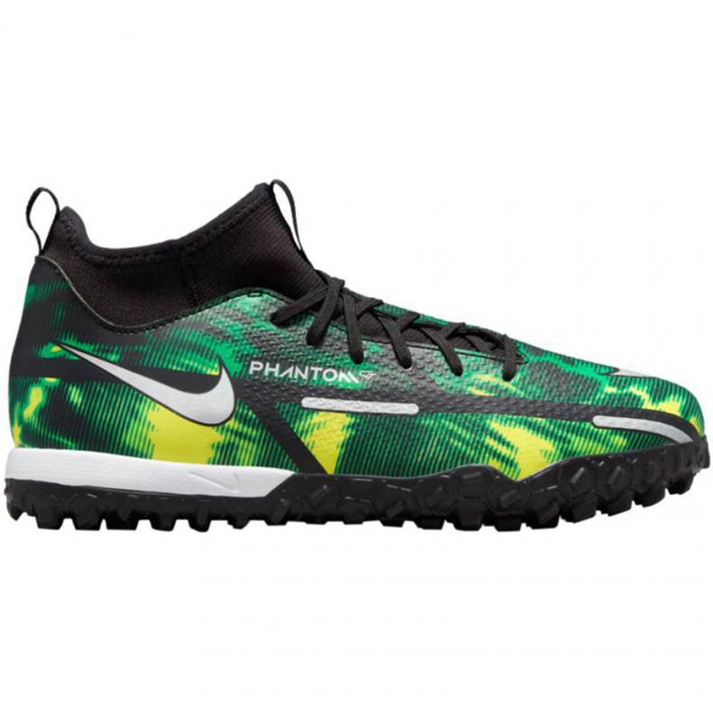 Nike Phantom GT2 Academy Df Tf Sw Jr DM0741 003 futballcipő zöld, többszínű zöld
