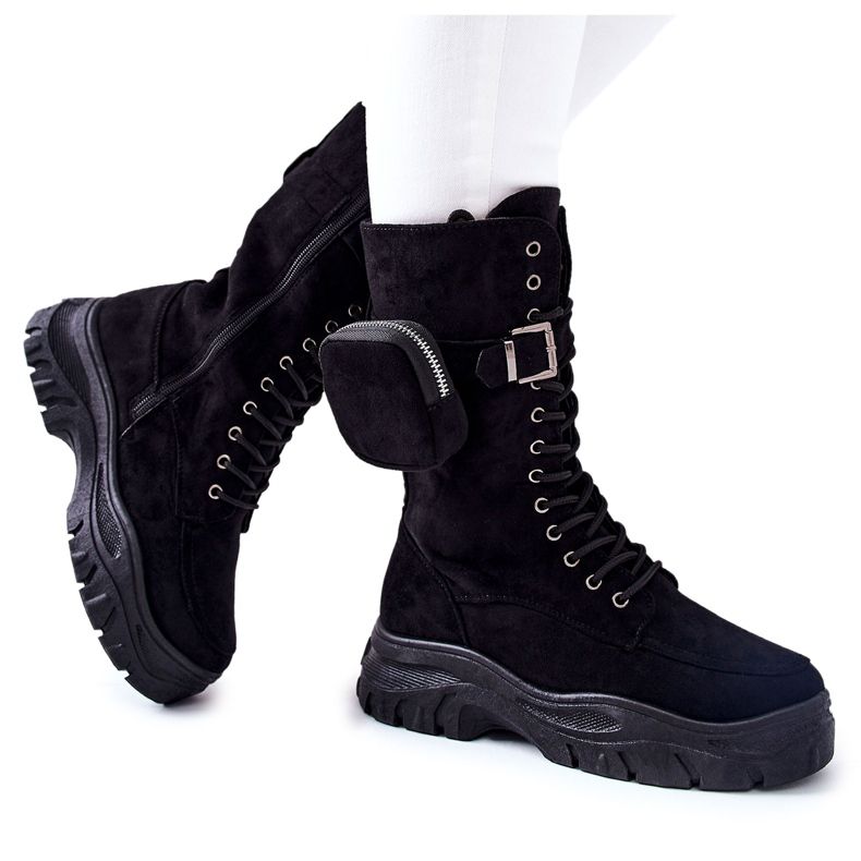 Velúr Csizma A Platformon Vese Fekete Issantival