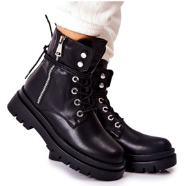 PG1 Cipzáras csizma, fekete Elissmo kötéssel