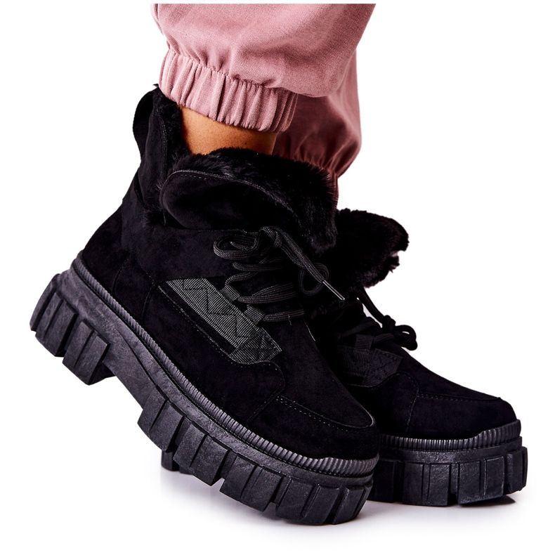 PM1 Fekete meleg csizma Trappers fekete Demaris