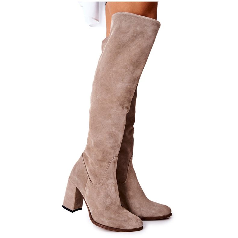 PA2 Velúr Cappuccino Shernan csizma bézs