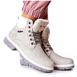 PH1 Melegített bőr trappers világosszürke Laralis