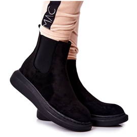 PS1 Velúr csizma Jodhpur csizma a Black Marissa platformon fekete