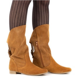 Olivier Áttört Elena csizma piros narancs