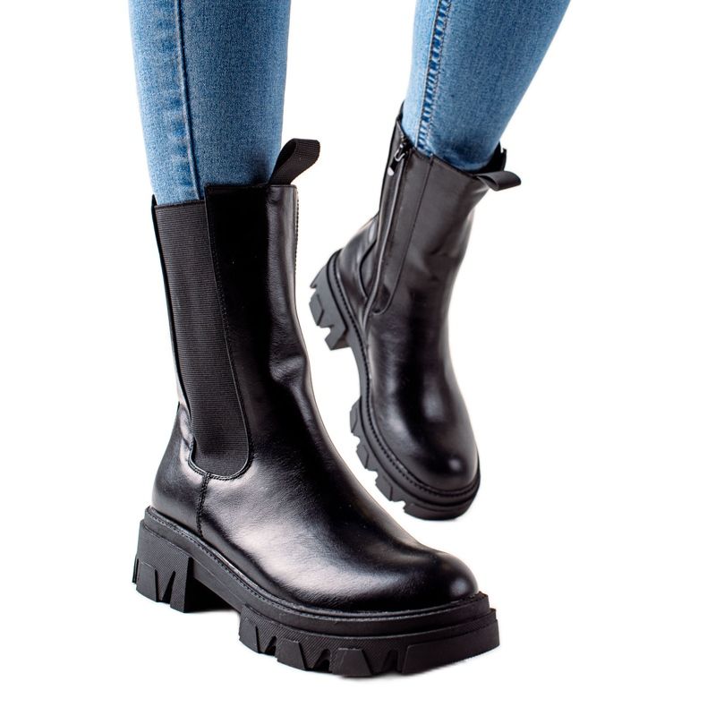 Goodin Divatos magas csizma fekete Goodin Divatos magas csizma fekete