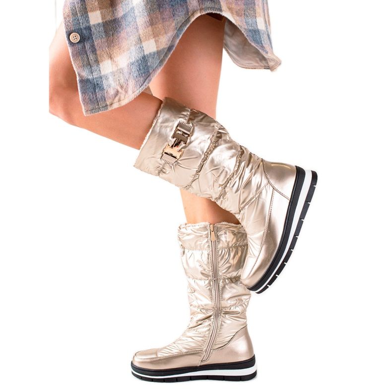 TRENDI Magas aranyszínű hócsizma aranysárga TRENDI Magas aranyszínű hócsizma aranysárga