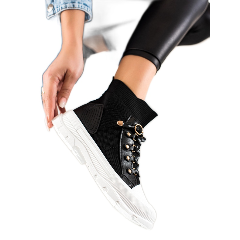 Goodin Divat High Sneakers fekete Goodin Divat High Sneakers fekete