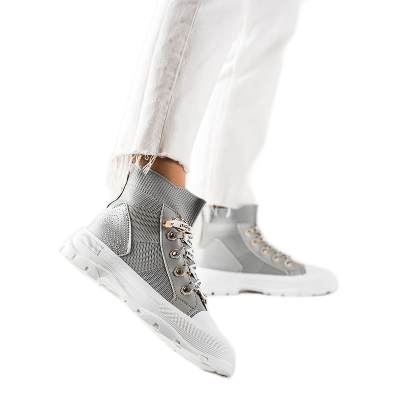 Goodin Divat High Sneakers szürke