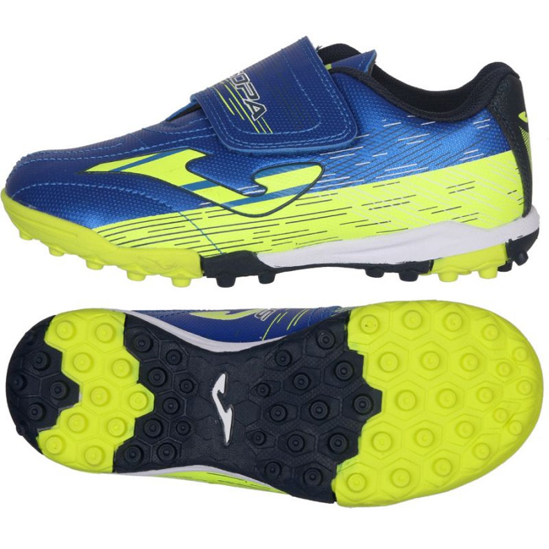 Joma Super Copa 2104 Tf Jr SCJW.2104.TF.V futballcipő fekete, kék, sárga kék