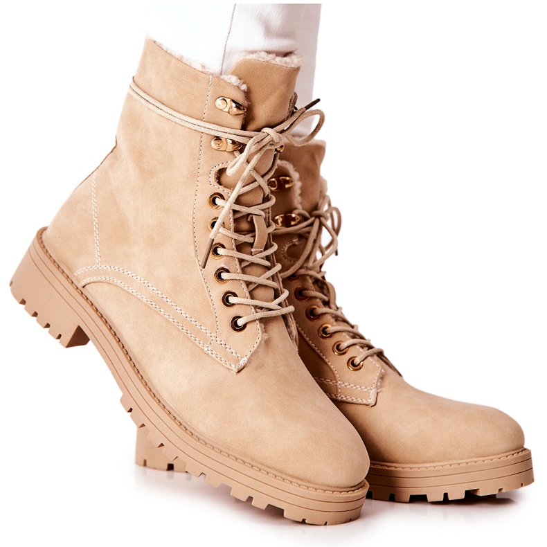 Meleg csizma Workers Beige Kimmie bézs