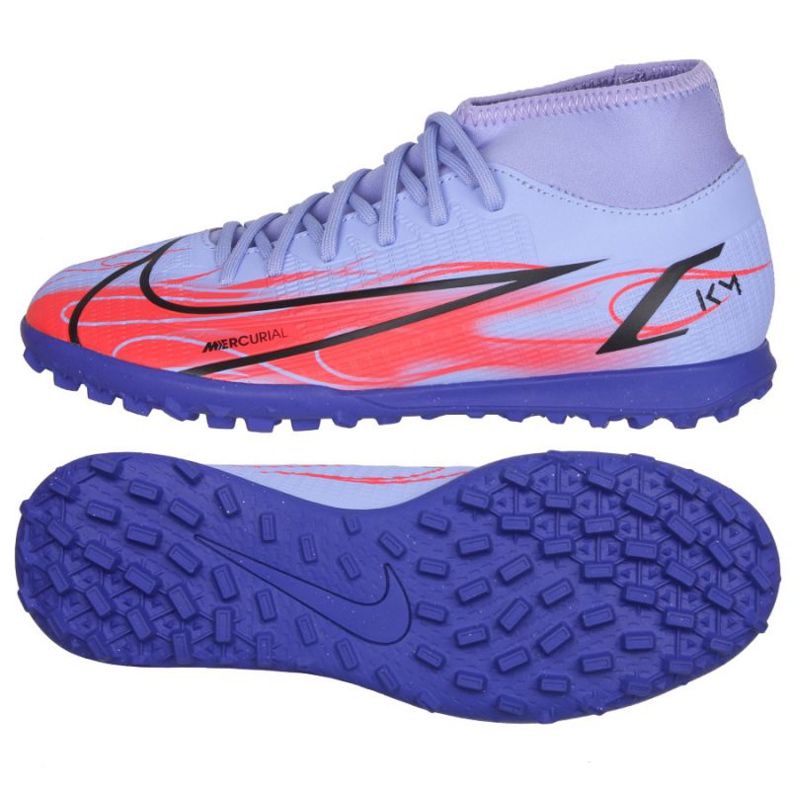 Nike Mercurial Superfly 8 Club Km Tf Jr DB2869-506 cipő piros, lila ibolya