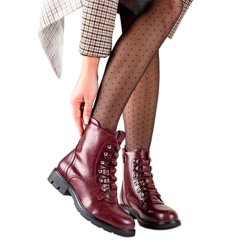 Evento Klasszikus fűzős csizma bordó